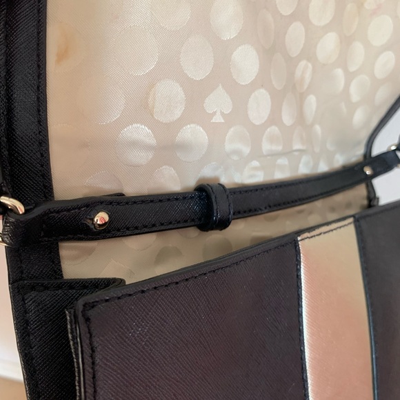 KATE SPADE Cedar Street Clutch Cali Crossbody Bag - BLACK & METALLIC GOLD - Picture 10 of 10